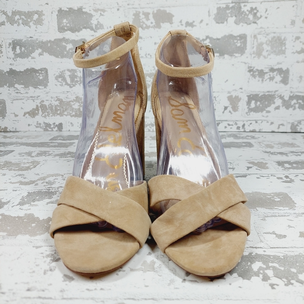 New Sam Edelman Yancy Nude Leather Ankle Strap Sandal X72 - Picture 3 of 12